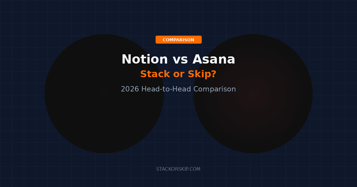 Notion vs Asana 2026 comparison Stack or Skip